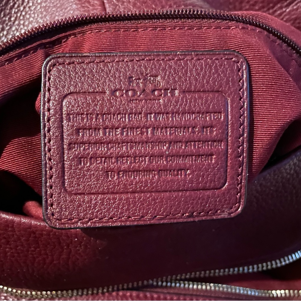 Coach Phoebe Pebbled Leather Shoulder Bag In Burgundy - Picture 5 of 5